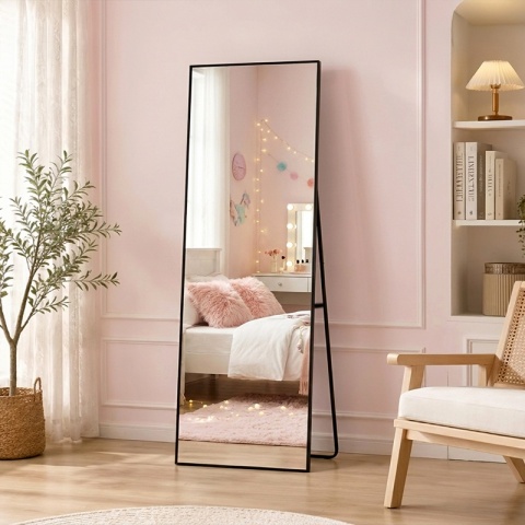 LUSTRO STOJĄCE 170 X 65 CM W RAMIE DUŻE WYSOKIE PROSTOKĄTNE DO PRZEDPOKOJU MAKIJAŻU ANNA