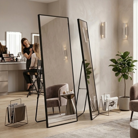 LUSTRO STOJĄCE 170 X 65 CM W RAMIE DUŻE WYSOKIE PROSTOKĄTNE DO PRZEDPOKOJU MAKIJAŻU ANNA