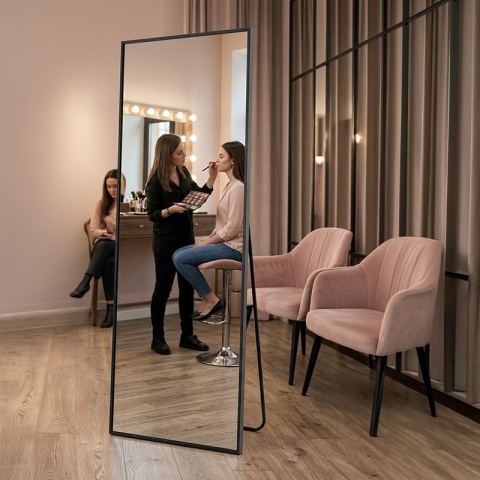 LUSTRO STOJĄCE 170 X 65 CM W RAMIE DUŻE WYSOKIE PROSTOKĄTNE DO PRZEDPOKOJU MAKIJAŻU ANNA