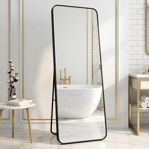 LUSTRO STOJĄCE 170 X 65 CM W RAMIE DUŻE WYSOKIE PROSTOKĄTNE DO PRZEDPOKOJU MAKIJAŻU STELLA