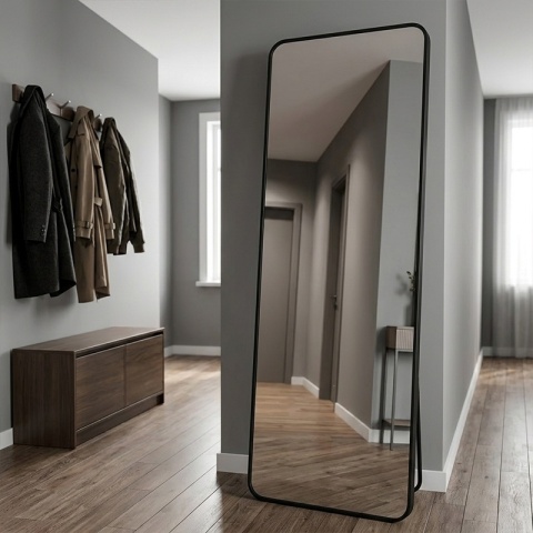 LUSTRO STOJĄCE 170 X 65 CM W RAMIE DUŻE WYSOKIE PROSTOKĄTNE DO PRZEDPOKOJU MAKIJAŻU STELLA