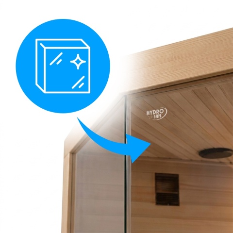 SAUNA FIŃSKA WYSOKOTEMPERATUROWA Z PIECEM LARK4-WD/HARVIA 6KW 4-5 OSOBOWA 150x150 CM