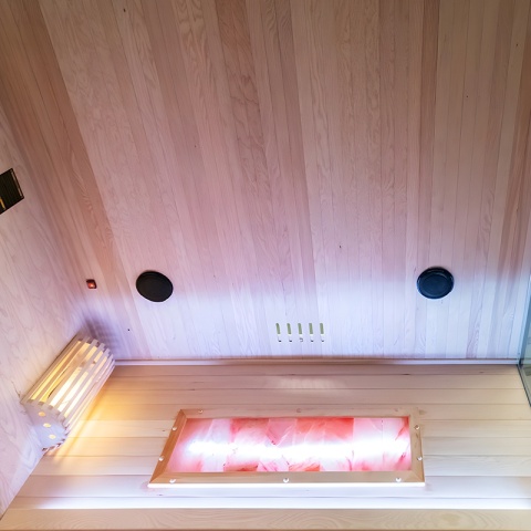 SAUNA FIŃSKA WYSOKOTEMPERATUROWA Z PIECEM LARK5-WD/HARVIA 6KW 4-5 OSOBOWA 180x160 CM