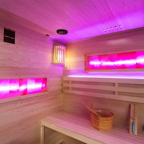 SAUNA FIŃSKA WYSOKOTEMPERATUROWA Z PIECEM LARK5-WD/HARVIA 6KW 4-5 OSOBOWA 180x160 CM