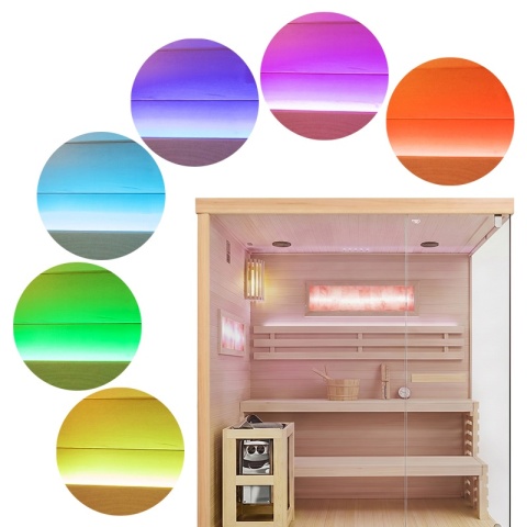 SAUNA FIŃSKA WYSOKOTEMPERATUROWA Z PIECEM LARK5-WD/HARVIA 6KW 4-5 OSOBOWA 180x160 CM
