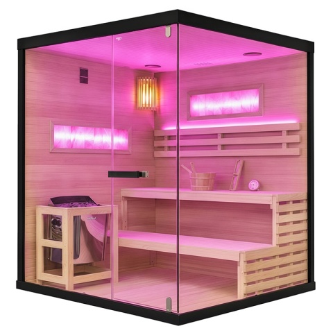 SAUNA FIŃSKA WYSOKOTEMPERATUROWA Z PIECEM LARK5/HARVIA 6KW 4-5 OSOBOWA 180x160 CM