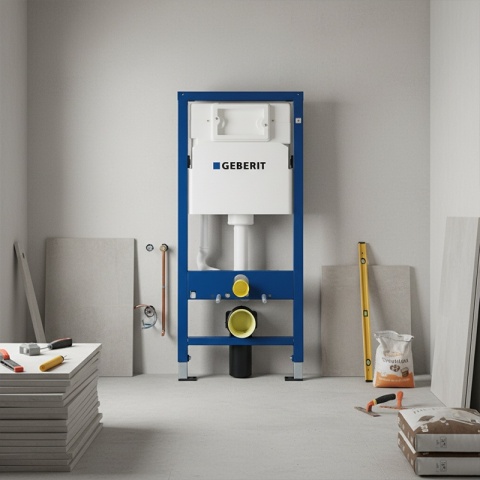STELAŻ PODTYNKOWY WC POD MISĘ PODWIESZANĄ MISKĘ WISZĄCĄ DO TOALETY GEBERIT DUOFIX 112 CM + WSPORNIKI I SPŁUCZKA