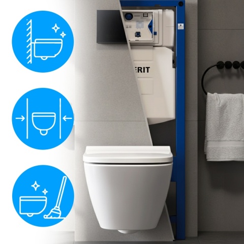 STELAŻ PODTYNKOWY WC POD MISĘ PODWIESZANĄ MISKĘ WISZĄCĄ DO TOALETY GEBERIT DUOFIX 112 CM + WSPORNIKI I SPŁUCZKA