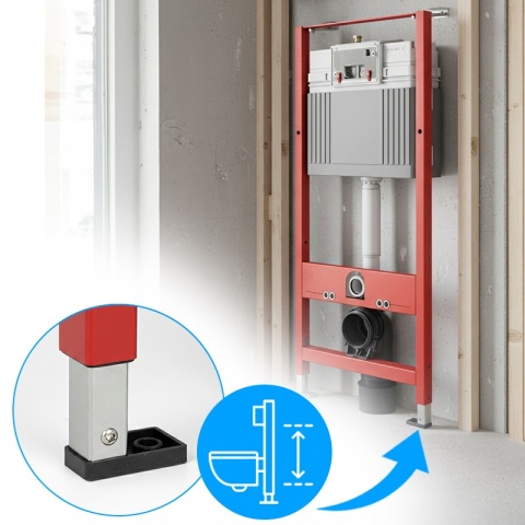 STELAŻ PODTYNKOWY TECE BASE POD MISĘ WISZĄCĄ WC DO TOALETY MISKI PODWIESZANEJ 112 CM + WSPORNIKI I SPŁUCZKA