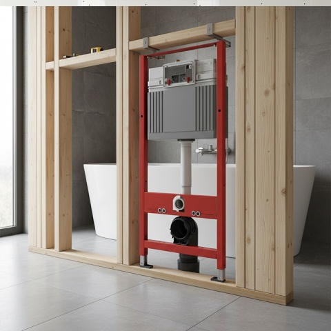STELAŻ PODTYNKOWY TECE BASE POD MISĘ WISZĄCĄ WC DO TOALETY MISKI PODWIESZANEJ 112 CM + WSPORNIKI I SPŁUCZKA