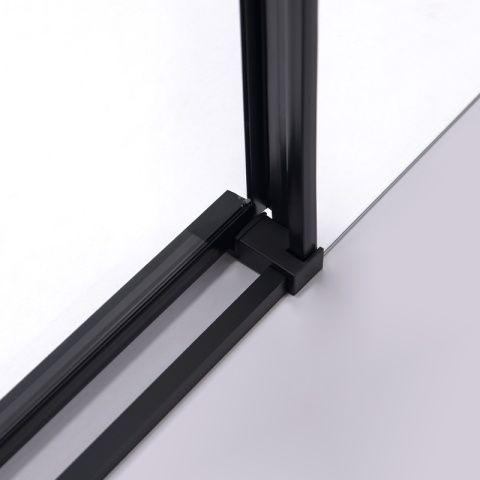 DRZWI PRYSZNICOWE WNĘKOWE PRZESUWNE SUPER SLIM NOVA CZARNE 90CM SZKŁO 6 MM