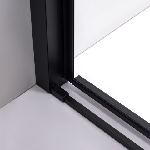 DRZWI PRYSZNICOWE WNĘKOWE PRZESUWNE SUPER SLIM NOVA CZARNE 90CM SZKŁO 6 MM
