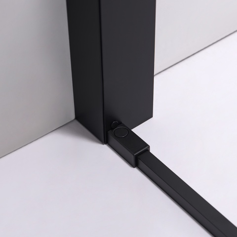 DRZWI PRYSZNICOWE WNĘKOWE PRZESUWNE SUPER SLIM NOVA CZARNE 90CM SZKŁO 6 MM