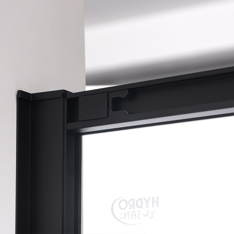DRZWI PRYSZNICOWE WNĘKOWE PRZESUWNE SUPER SLIM NOVA CZARNE 90CM SZKŁO 6 MM