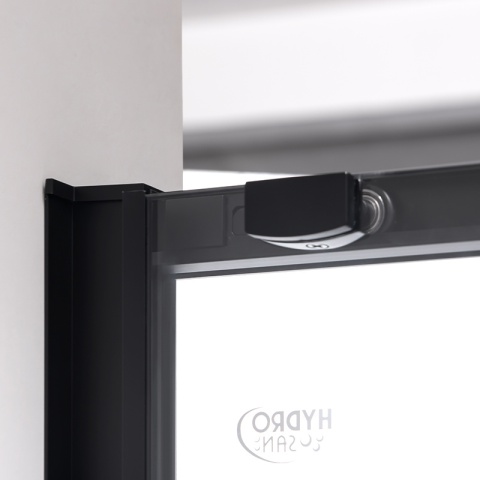 DRZWI PRYSZNICOWE WNĘKOWE PRZESUWNE SUPER SLIM NOVA CZARNE 90CM SZKŁO 6 MM