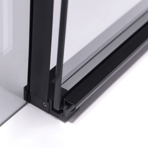 DRZWI PRYSZNICOWE WNĘKOWE PRZESUWNE SUPER SLIM NOVA CZARNE 90CM SZKŁO 6 MM