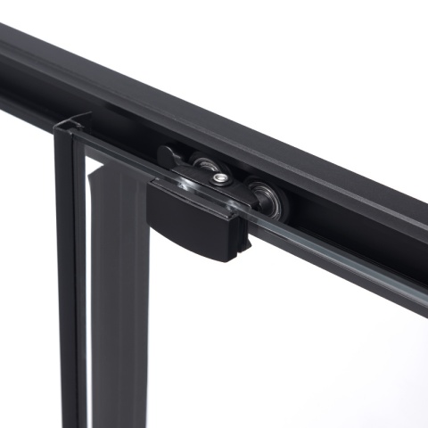 DRZWI PRYSZNICOWE WNĘKOWE PRZESUWNE SUPER SLIM NOVA CZARNE 90CM SZKŁO 6 MM