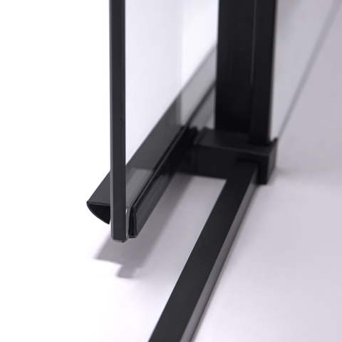 DRZWI PRYSZNICOWE WNĘKOWE PRZESUWNE SUPER SLIM NOVA CZARNE 90CM SZKŁO 6 MM