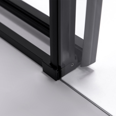 DRZWI PRYSZNICOWE WNĘKOWE PRZESUWNE SUPER SLIM NOVA CZARNE 90CM SZKŁO 6 MM