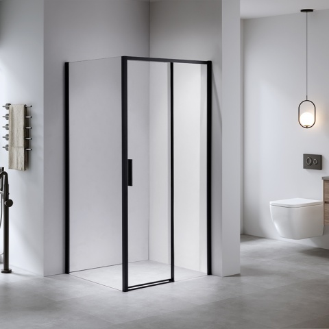 KABINA PRYSZNICOWA PROSTOKĄTNA SUPER SLIM ZES-NOVA-BL-100X80 CZARNA 100x80 CM 6 MM