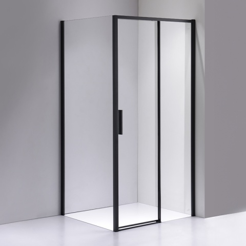 KABINA PRYSZNICOWA PROSTOKĄTNA SUPER SLIM ZES-NOVA-BL-100X80 CZARNA 100x80 CM 6 MM