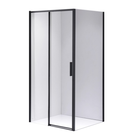 KABINA PRYSZNICOWA PROSTOKĄTNA SUPER SLIM ZES-NOVA-BL-120X80 CZARNA 120x80 CM SZKŁO 6 MM