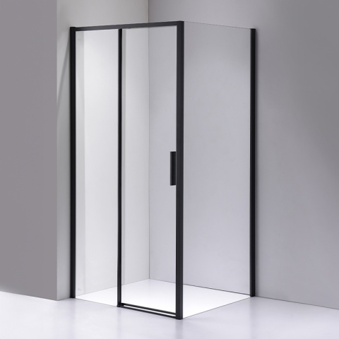 KABINA PRYSZNICOWA PROSTOKĄTNA SUPER SLIM ZES-NOVA-BL-120X80 CZARNA 120x80 CM SZKŁO 6 MM