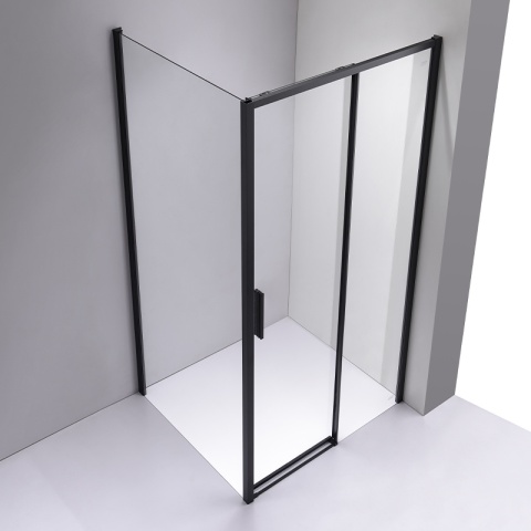 KABINA PRYSZNICOWA PROSTOKĄTNA SUPER SLIM ZES-NOVA-BL-120X80 CZARNA 120x80 CM SZKŁO 6 MM