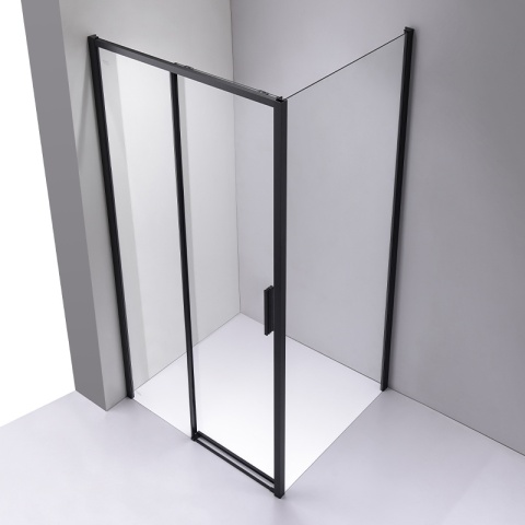 KABINA PRYSZNICOWA PROSTOKĄTNA SUPER SLIM ZES-NOVA-BL-120X80 CZARNA 120x80 CM SZKŁO 6 MM