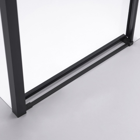 KABINA PRYSZNICOWA PROSTOKĄTNA SUPER SLIM ZES-NOVA-BL-120X80 CZARNA 120x80 CM SZKŁO 6 MM