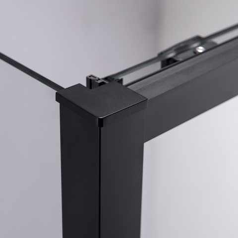 KABINA PRYSZNICOWA PROSTOKĄTNA SUPER SLIM ZES-NOVA-BL-120X80 CZARNA 120x80 CM SZKŁO 6 MM