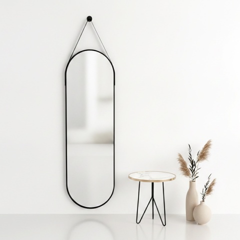 LUSTRO WISZĄCE 160 X 50 W RAMIE DUŻE OWALNE ŚCIENNE DO PRZEDPOKOJU MAKIJAŻU LAURA
