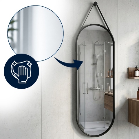 LUSTRO WISZĄCE 160 X 50 W RAMIE DUŻE OWALNE ŚCIENNE DO PRZEDPOKOJU MAKIJAŻU LAURA