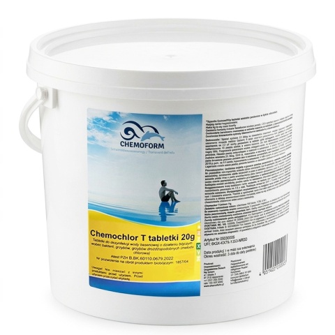 TABLETKI DO DEZYNFEKCJI WODY CHEMOFORM CHEMACHLOR T TABLETKI 20G 5KG 250 TABLETEK