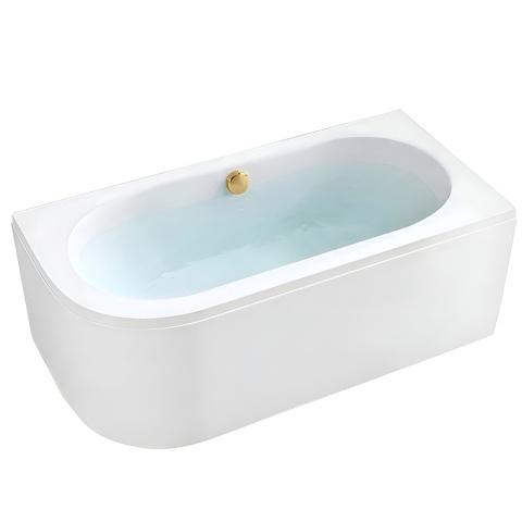 WANNA PRZYŚCIENNA Z OBUDOWĄ EBI PRAWA BIAŁA PRZELEW ZŁOTY 150x75 CM