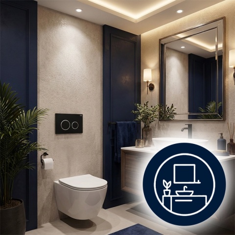 ZESTAW PODTYNKOWY WC POD MISKĘ WISZĄCĄ PODWIESZANĄ STELAŻ + PRZYCISK GRATIS HYDRO BUTTON