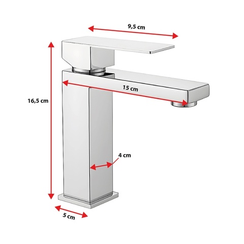 BATERIA UMYWALKOWA ŁAZIENKOWA NISKA NABLATOWA STOJĄCA KRAN CHROM PERLATOR F211A