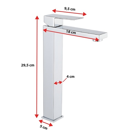 BATERIA UMYWALKOWA ŁAZIENKOWA WYSOKA NABLATOWA STOJĄCA KRAN CHROM PERLATOR F211HA
