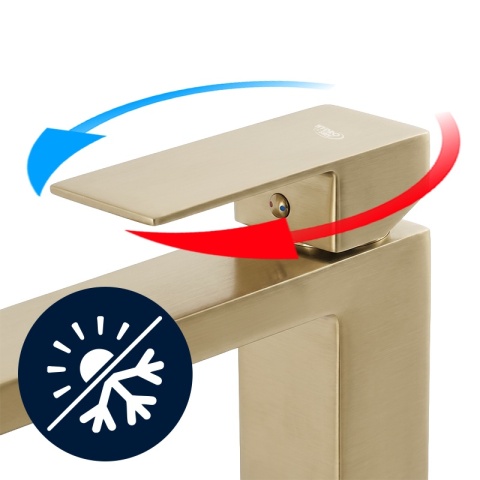 BATERIA UMYWALKOWA ŁAZIENKOWA WYSOKA NABLATOWA STOJĄCA ZŁOTA SZCZOTKOWANA F211H-GL-BR