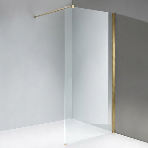 ŚCIANKA PRYSZNICOWA 80X200 CM WALK-IN ZŁOTA ZŁOTO SZCZOTKOWANE SZKŁO HARTOWANE 8 MM SH07