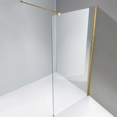 ŚCIANKA PRYSZNICOWA 80X200 CM WALK-IN ZŁOTA ZŁOTO SZCZOTKOWANE SZKŁO HARTOWANE 8 MM SH07