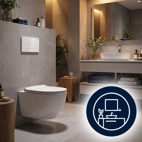 ZESTAW PODTYNKOWY WC POD MISKĘ WISZĄCĄ PODWIESZANĄ STELAŻ PRZYCISK GRATIS HYDRO BUTTON