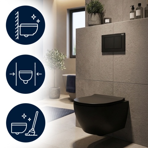 ZESTAW PODTYNKOWY WC POD MISKĘ WISZĄCĄ PODWIESZANĄ STELAŻ + PRZYCISK GRATIS HYDRO BUTTON