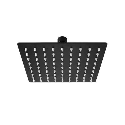 DESZCZOWNICA PRYSZNICOWA KWADRATOWA 20X20 CZARNA ANTICALC STAL NIERDZEWNA DES-PR-1-BL-20