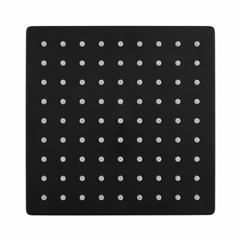DESZCZOWNICA PRYSZNICOWA KWADRATOWA 20X20 CZARNA ANTICALC STAL NIERDZEWNA DES-PR-1-BL-20