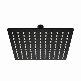 DESZCZOWNICA PRYSZNICOWA KWADRATOWA 25X25 CZARNA ANTICALC STAL NIERDZEWNA DES-PR-1-BL-25