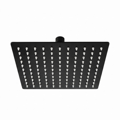 DESZCZOWNICA PRYSZNICOWA KWADRATOWA 25X25 CZARNA ANTICALC STAL NIERDZEWNA DES-PR-1-BL-25