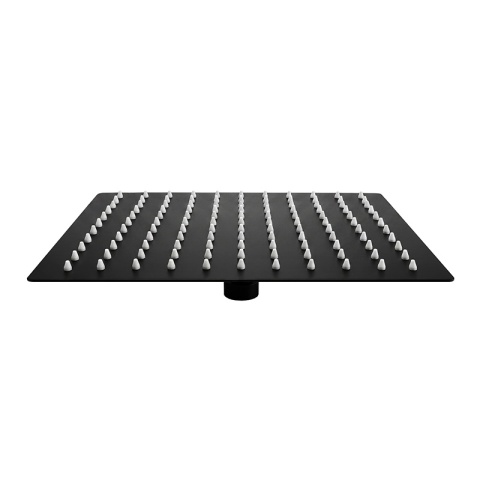 DESZCZOWNICA PRYSZNICOWA KWADRATOWA 25X25 CZARNA ANTICALC STAL NIERDZEWNA DES-PR-1-BL-25