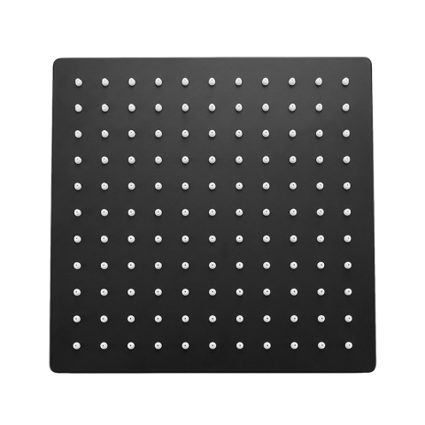 DESZCZOWNICA PRYSZNICOWA KWADRATOWA 25X25 CZARNA ANTICALC STAL NIERDZEWNA DES-PR-1-BL-25