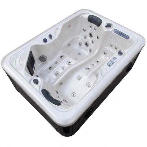 JACUZZI ® OGRODOWE WANNA SPA405 BIAŁA PERŁA OBUDOWA ANTRACYT 195X140 CM